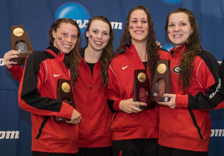 Georgia Wins 800 Free Relay By 2 Seconds Podium Gallery