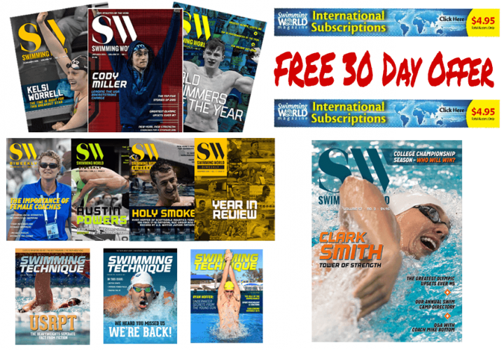 Go Paperless FREE 30Day Swimming World Magazine Subscription