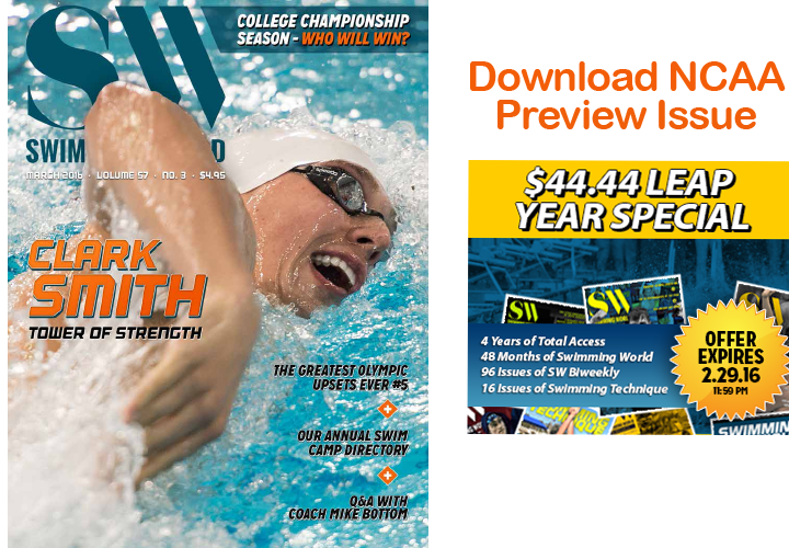 NCAA Swimming Preview Now Available Download SW March Issue