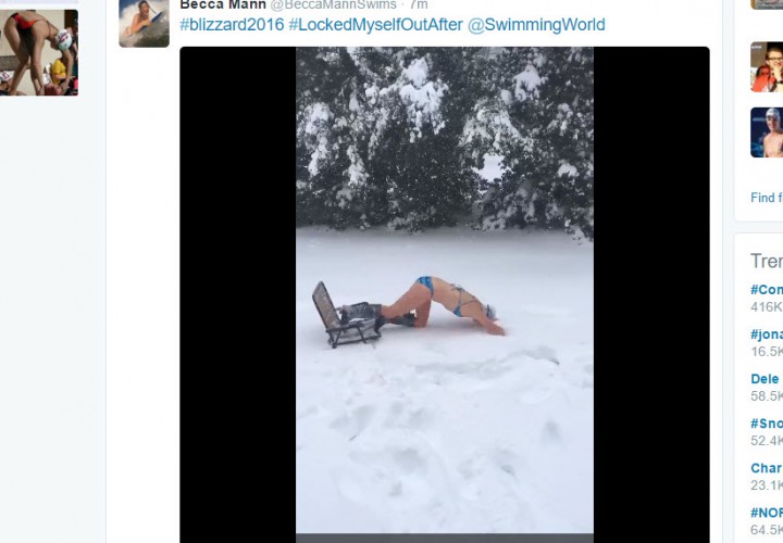 SnowSwimming Becca Mann First To Step Up To Challenge Video