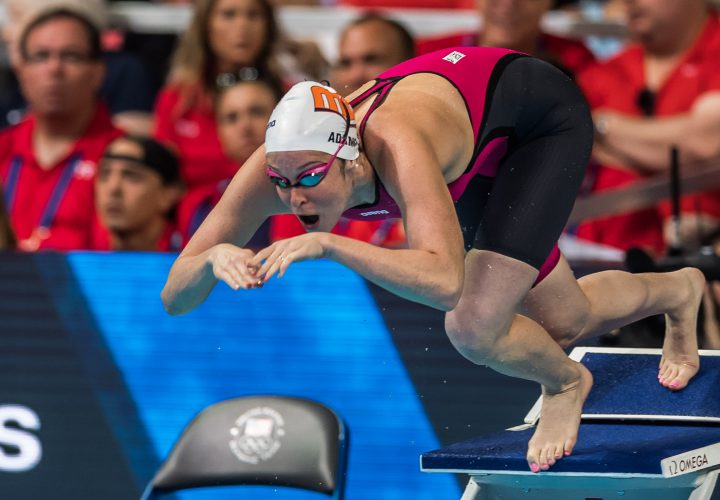 Cammile Adams Safely Into 200 Fly Finals as Top Seed