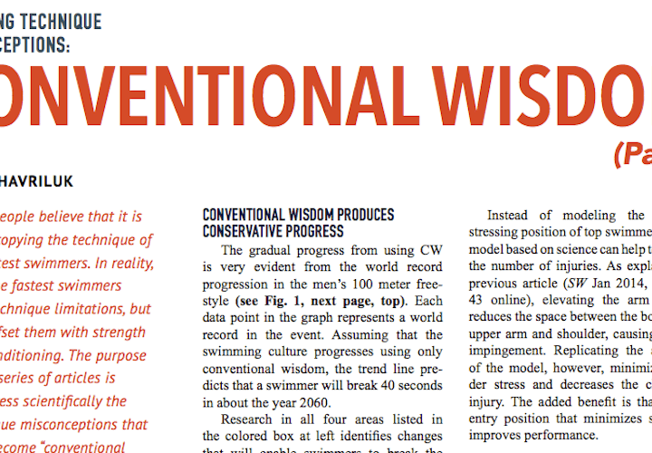 Swimming World Presents Swimming Technique Misconceptions Conventional Wisdom Part I