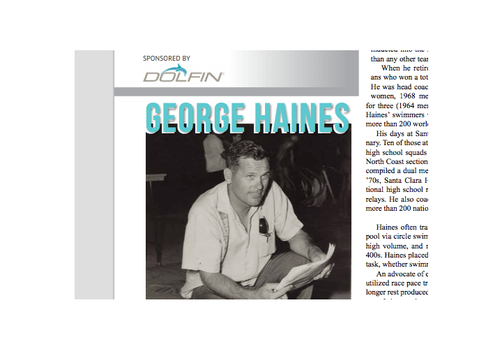 Swimming World Presents Lessons With The Legends George Haines