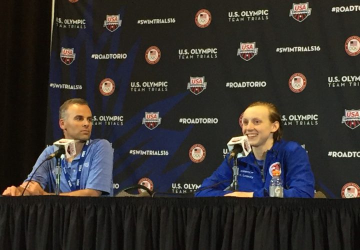 Press Conference Ledecky Put Up A Good Swim Put On A Show for the Crowd