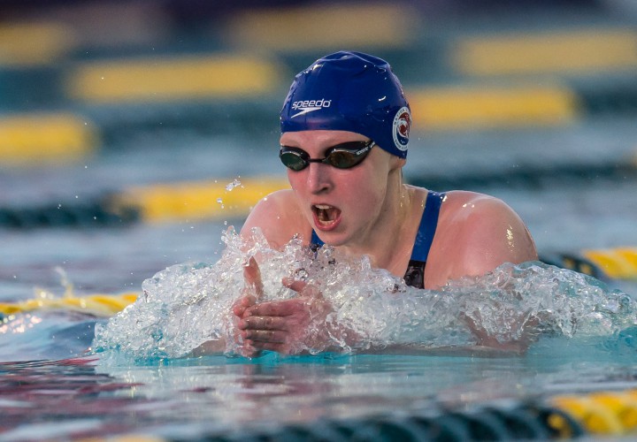 Katie Ledecky Talks To Media At Mesa Pro Series VIDEO INTERVIEW