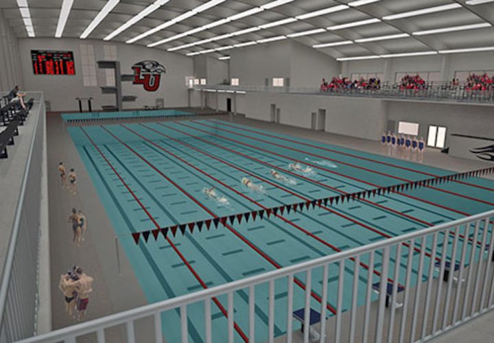 Liberty University Building 50 Meter Pool With Full Diving Tower Separate Diving Well