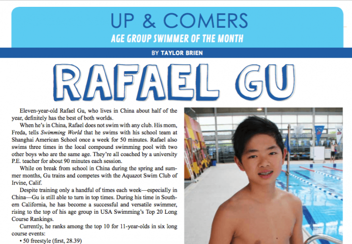 Swimming World Presents Up Comers Rafael Gu